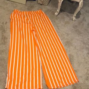 Boohoo striped wide leg pants